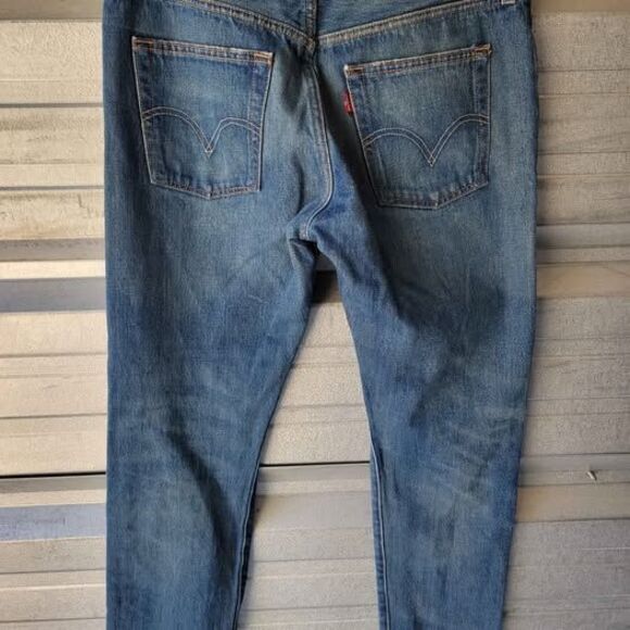 Levi 501 Button Fly size 26 Denim straight leg Blue Jeans - Picture 2 of 7